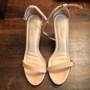 LuLus Nude Heeled Sandals